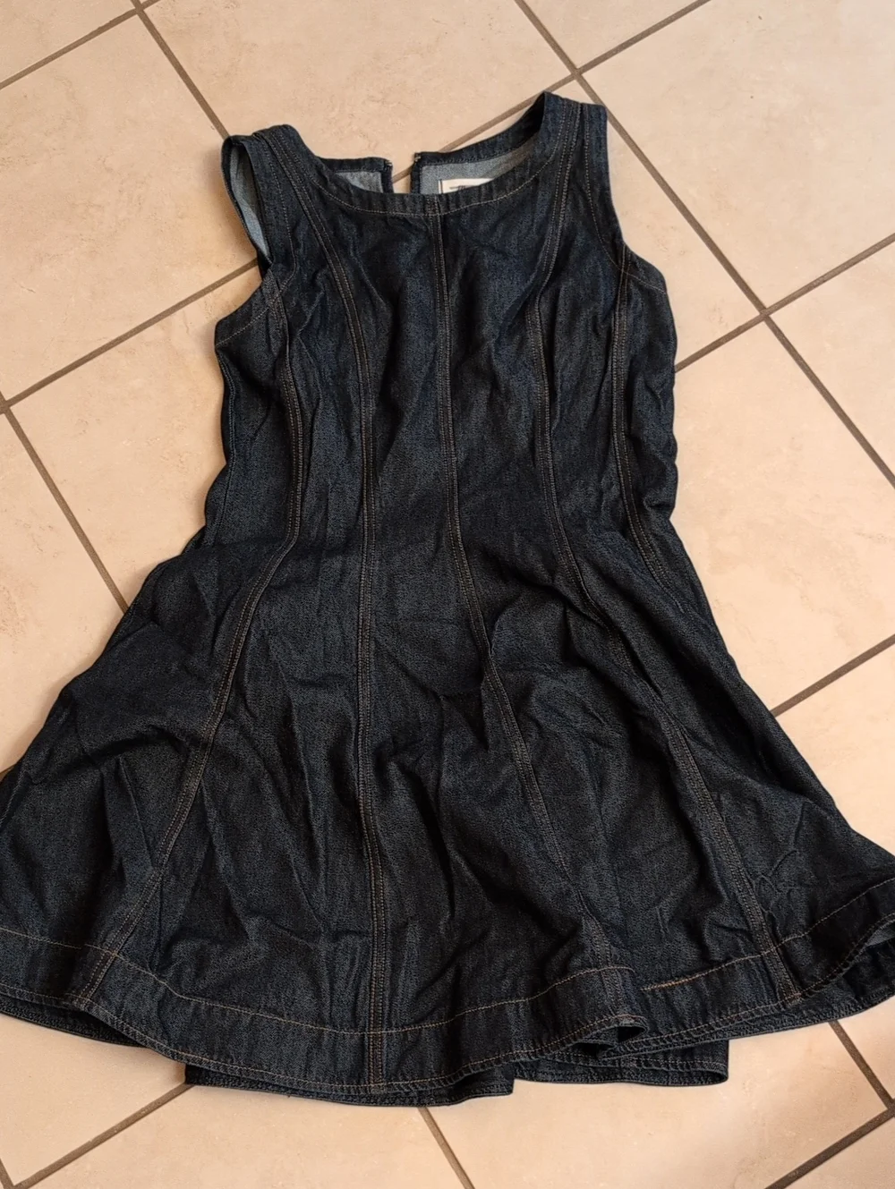 NWT Madewell Airy Denim Circle Mini Dress Rinse Wash Blue Size L - Picture 2 of 13